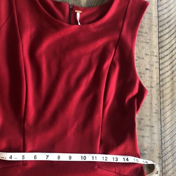 NWT FreeĀ People Fitā& Flare Skater Skirt Darts. Back Zip Deep Red. GreatāBasic! - Picture 14 of 17